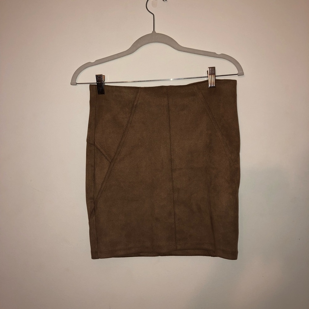 Charlotte Russe Brown Suede Mini Skirt